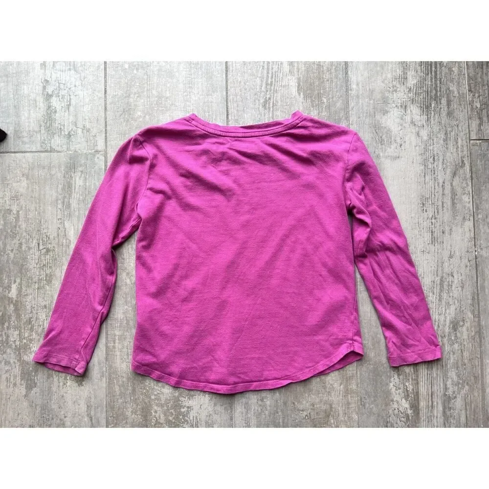 GAP Kid Girls Pink Flip Sequins Lightning Organic Cotton Casual School Top S 6-7